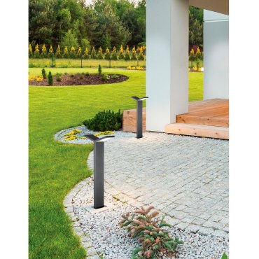 Nova Luce Park - Gartenleuchte - 12 x 22 x 80 cm - 2 x 6W LED inkl. - IP54 - dunkelgrau