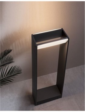 Nova Luce Twin - Gartenleuchte - 60 cm - 2 x 5W LED inkl. - IP54 - dunkelgrau