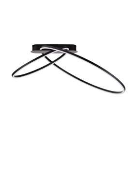Nova Luce Kiklos - Deckenleuchte - Ø 72 x 30 cm - 42W dimmbar LED inkl. - Sand schwarz