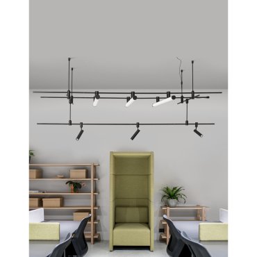 Nova Luce Crimson - magnetische Röhrenstruktur - 200 x 80 x 35 cm - geeignet für bis zu 100W LED - sandschwarz