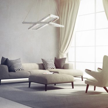 Searchlight Clover - Pendelleuchte - 80 x 26 x 120 cm - 50W LED inkl - Chrom