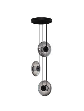 Nova Luce Ballet - Hängelampe - Ø 35 x 169 cm - 24W dimmbar LED inkl. - sand schwarz und rauchgrau