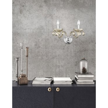 Nova Luce Zeno - Wandleuchte - 47 x 18 x 27 cm - Chrom und Cognac