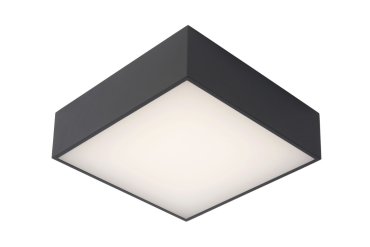 Lucide Roxane - Deckenleuchte - 24 x 24 x 7,1 cm - 10W LED inkl. - IP54 - anthrazit