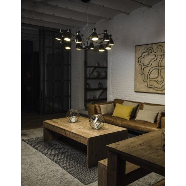 Faro Retro - Hängeleuchte - Ø 132 x 45 cm - schwarz und gold