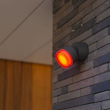 Lutec Dropsi - Außenwandleuchte - intelligente Beleuchtung - Lutec Connect - 9,4 x 9,4 x 11,5 cm - 9,5W LED inkl. - IP44 - dunkelgrau