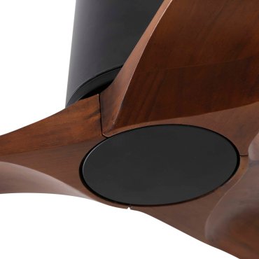 Faro Heywood Tub S - deckenventilator - Ø 90 cm - matt schwarz und dunkles walnussholz