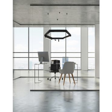 Nova Luce Buxton 03 - Wabenteil für magnetisches Aufputz-/Hängeprofil - 47,4 x 6,2 x 7,5 cm - schwarz