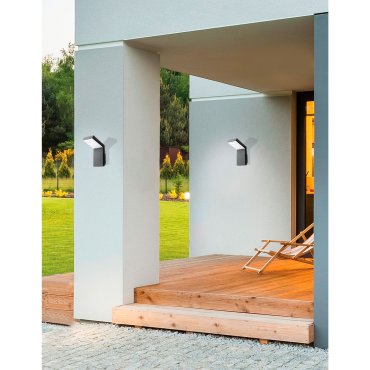 Nova Luce Park - Außenwandleuchte - 8 x 14 x 18 cm - 6W LED inkl. - IP54 - dunkelgrau