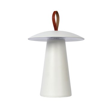 Lucide La Donna - Außen-Tischleuchte mit USB-Anschluss - Ø 19,7 x 29,2 cm - 3 Stufen dimmbar - 2W LED inkl. - IP54 - weiß