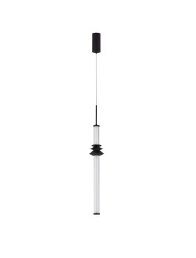 Nova Luce Stalactite - Hängelampe - Ø 8 x 180 cm - 8W dimmbar LED inkl. - sand schwarz