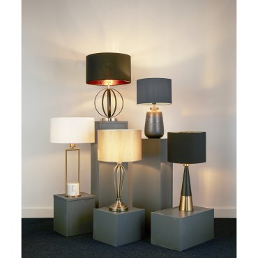 Searchlight - Tischleuchte - Ø 18,5 x 58 cm - schwarz und gold