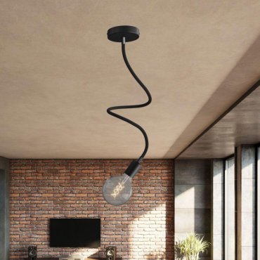 Creative Cables - Flexibler Schlauch mit Textilüberzug - 90 cm - schwarz