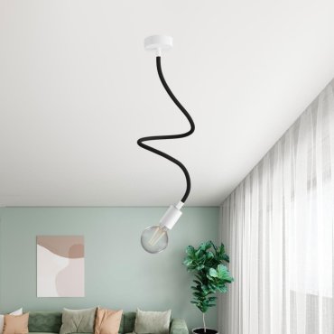 Creative Cables - Flexibler Schlauch mit Textilüberzug - 90 cm - weiß