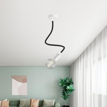 Creative Cables - Flexibler Schlauch mit Textilüberzug - 60 cm - weiß