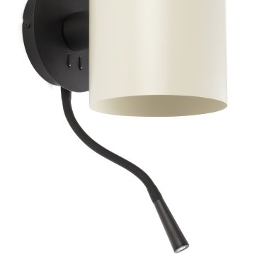 Faro Guadalupe - Wandleuchte - 17 x 23,5 x 42 cm - 1W LED inkl. - schwarz und beige