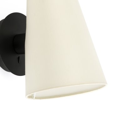 Faro Lupe - Wandleuchte - 10 x 23,5 x 23 cm - beige und schwarz
