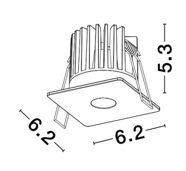 Nova Luce Ono - Einbaustrahler - 62 x 62 mm, Ø 50 mm Einbaumaß - inkl. 8W LED - weiß