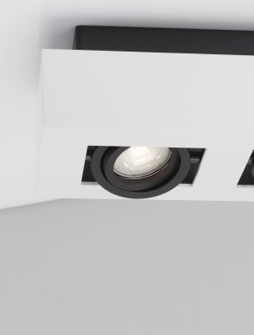 Nova Luce Robin - Aufbaustrahler - 25 x 14,5 x 8,6 cm - weiß und schwarz