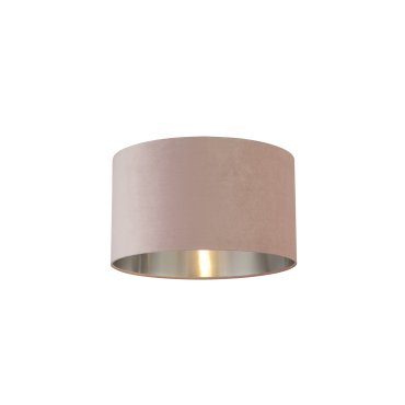 Searchlight Drum Shade - lampenschirm - Ø 45 x 26 cm - rosa und gebürstetes silber