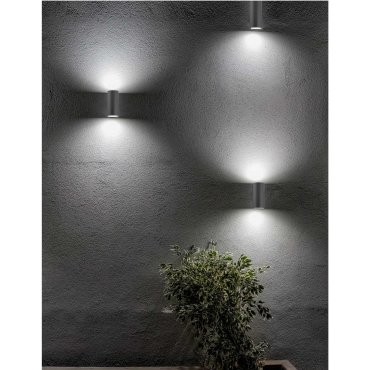 Nova Luce Nero - Außenwandleuchte - 7 x 8 x 15 cm - IP54 - dunkelgrau