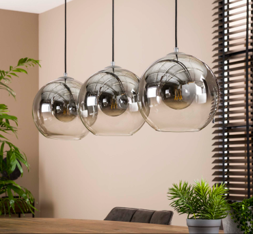 Vico Bubble Shade - Hängeleuchte - 115 x 30 x 150 cm - Rauchglas