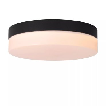 Lucide Biskit - Deckenleuchte mit Bewegungssensor - Ø 23 x 6,5 cm - 12W LED inkl. - IP44 - schwarz