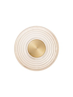 Nova Luce Nous - wandleuchte - Ø 30 x 30 cm - 8W LED inkl. - Messing Gold und Amberglas