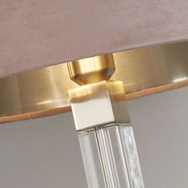 Searchlight Scarborough - Tischleuchte - Ø 38 x 67 cm - Nickel satiniert, silber und rosa