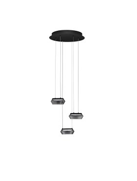Nova Luce Jailyn - Hängelampe - Ø 35 x 160 cm - 24W dimmbar LED inkl. - Sand schwarz