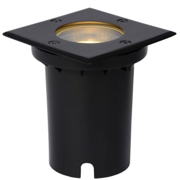 Lucide Biltin quadratisch - Bodenspot für den Außenbereich - 108 mm x 108 mm - 104 mm Einbaumaß - IP67 - schwarz