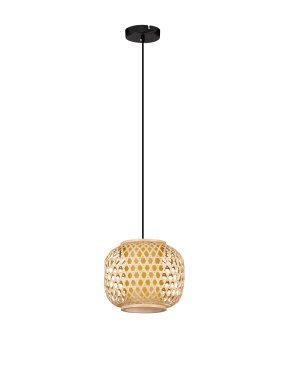 Nova Luce Asma - Hängelampe - Ø 25 x 150 cm - Rattan und Sand Schwarz