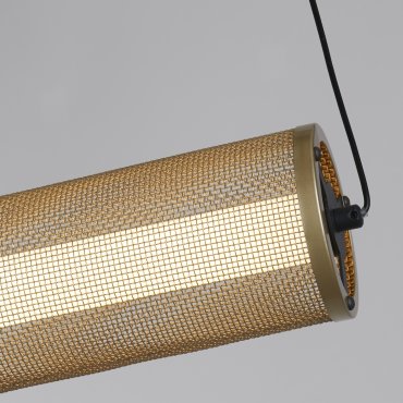 Searchlight Thread - Hängelampe - 92 x 150 cm - 26W dimmbare LED inkl. - gold und matt schwarz