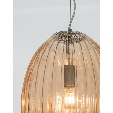Nova Luce Hector - Pendelleuchte - Ø 30 x 120 cm - Champagner und Chrom