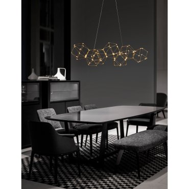 Nova Luce Nebula - Hängeleuchte - 94,5 x 32,5 x 120 cm - 33,6W LED inkl. - gold