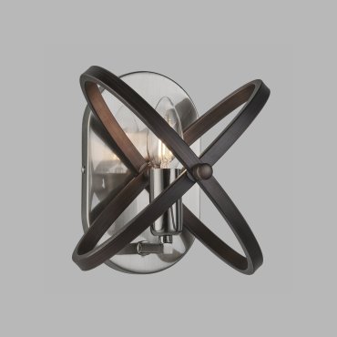 Searchlight Hoopla - Wandleuchte - 23 x 20 cm - Zinn und Braun