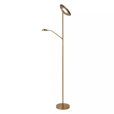 Lucide Zenith - Stehleuchte mit Leselicht - 180 cm - 20W + 4W dimmbare LED inkl - matt gold