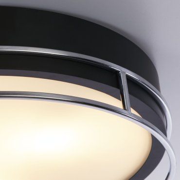 Searchlight Phoenix - Deckenleuchte - Ø 40 x 10 cm - IP44 - schwarz und chrom