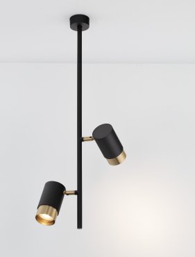 Nova Luce Pongo 2L - Aufbaustrahler - Ø 5,9 x 62,2 cm - schwarz und gold