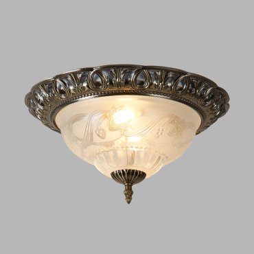 Searchlight Flush - Deckenleuchte - Ø 33 x 17 cm - Messing antik