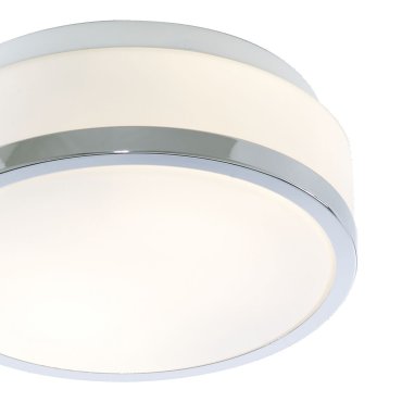 Searchlight Discs - Badezimmer-Deckenleuchte - Ø 23 x 9,5 cm - IP44 - Opal und Chrom