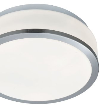 Searchlight Discs - Badezimmer-Deckenleuchte - Ø 23 x 9,5 cm - IP44 - opal und satiniert silber