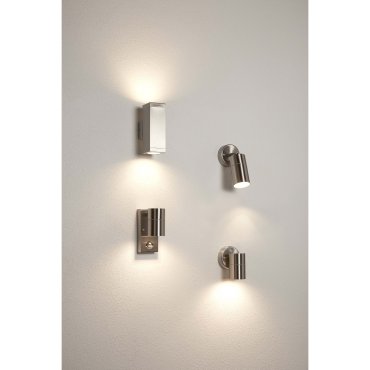 Searchlight Withburn - Außenwandleuchte - 6 x 16,3 cm - IP54 - Edelstahl
