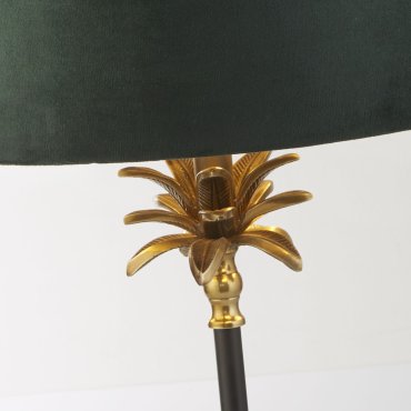Searchlight Palm - Tischleuchte - Ø 40 x 65 cm - Messing antik, schwarz und grün