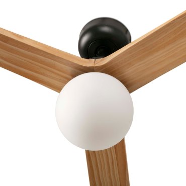 Faro Klim L - Deckenventilator mit Licht - Ø 150 cm - matt schwarz und Kiefer