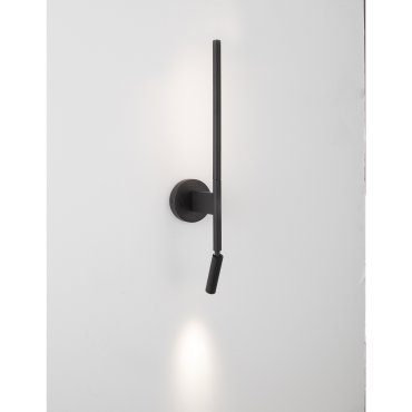Nova Luce Handy - Wandleuchte mit Schalter - 13,6 x 2 x 55 cm - 6W + 3W LED inkl. - sand schwarz