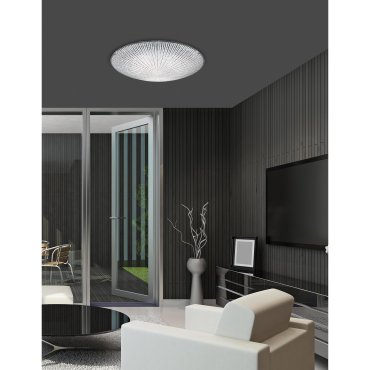 Nova Luce Shell - Deckenleuchte - Ø 40 x 9,5 cm - weiß und chrom