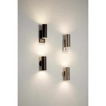 Searchlight Watford - Außenwandleuchte mit Bewegungsmelder - 7 x 21,5 cm - IP44 - Edelstahl