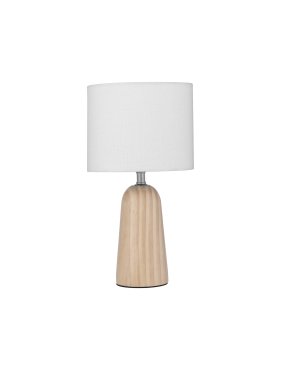 Nova Luce Oby - tischleuchte - Ø 16 x 30 cm - Weiß und Naturholz