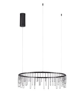 Nova Luce Stellar - Hängelampe - Ø 65 x 150 cm - 26W dimmbar LED inkl. - Schwarz Chrom